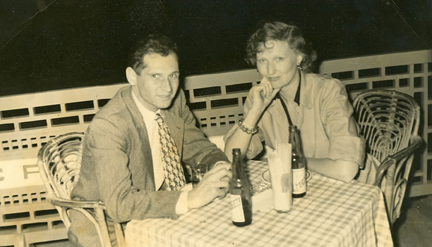 Dagny Johnson with her friend Vince Travaglini (labeled Christmas 1950)