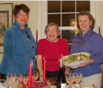 Cousin Jane (left) and Sister Leigh present the Penne to Taffy.