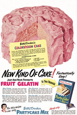 A 1952 Advertisement for Colorvision Cake (Courtesy of Betty Crocker/General Mills)