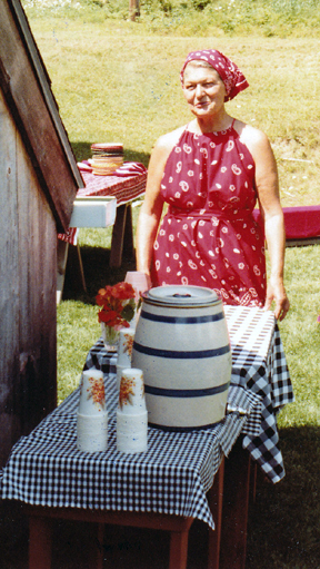 Florette hosts an informal "do" in 1981; she loved red bandanas. (Courtesy of Ena Haines)