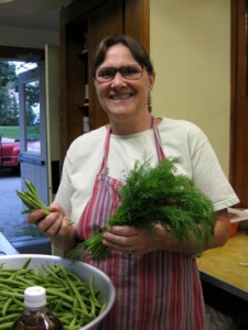 Mary Link gets ready to make dilly beans.