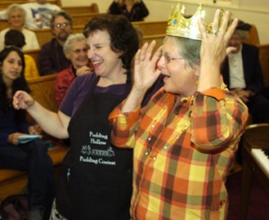 Cyndie (right) was surprised at her pudding-contest victory in 2007.
