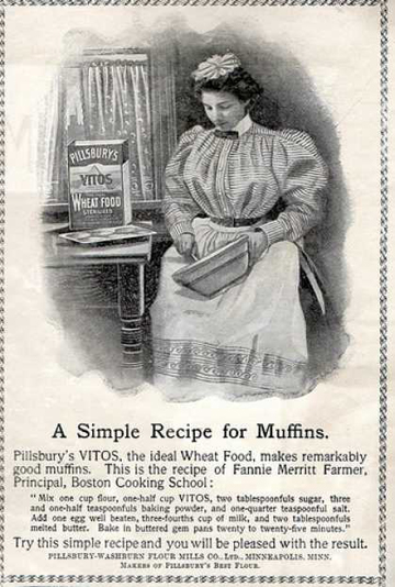 This 1899 advertisement illustrates Fannie Farmer's authority as a food expert.