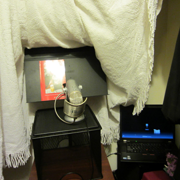 Just for fun, here's a look at my homemade recording studio.....