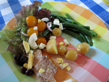 A Plate with My Unmixed Version of the Salade