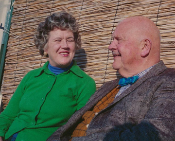 Julia Child and James Beard in December 1970, taken by Paul Child. Used with permission/courtesy of the Schlesinger Library, Radcliffe Institute, Harvard University.